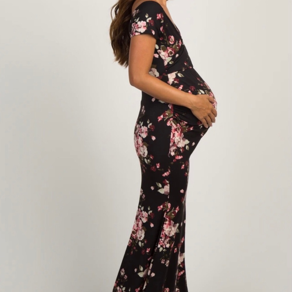 PinkBlush Floral Maternity Gown